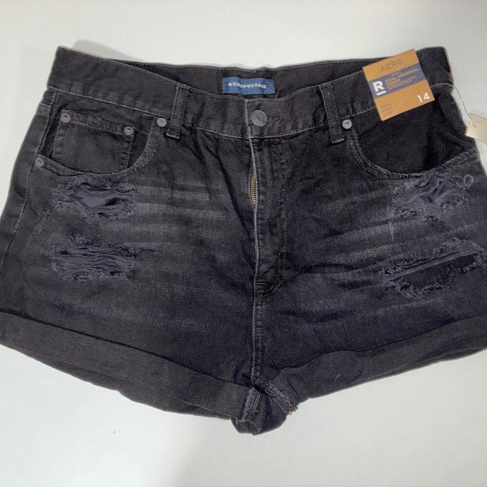 Black denim shorts aero size 14